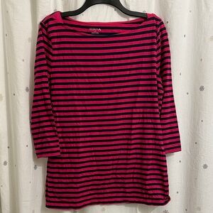 Merona 3/4 Sleeve Breton Striped Tee